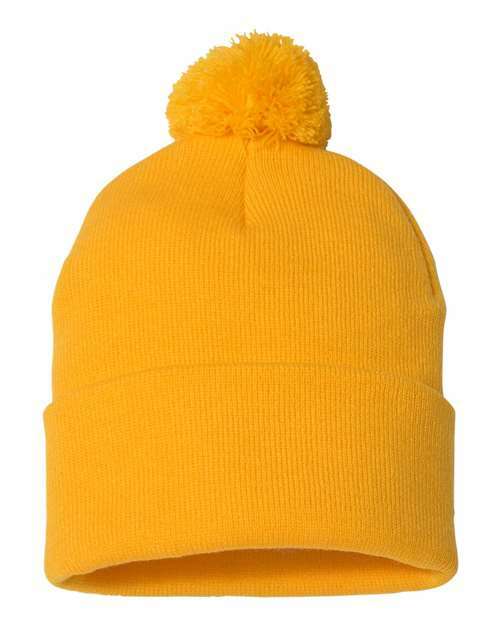 Unleash winter style: sp15 12 pom-pom cuffed beanie for custom apparel - BEANIES