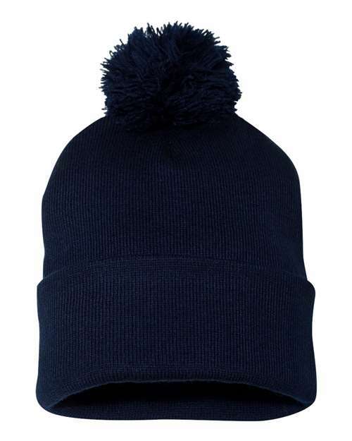 Unleash winter style: sp15 12 pom-pom cuffed beanie for custom apparel - BEANIES