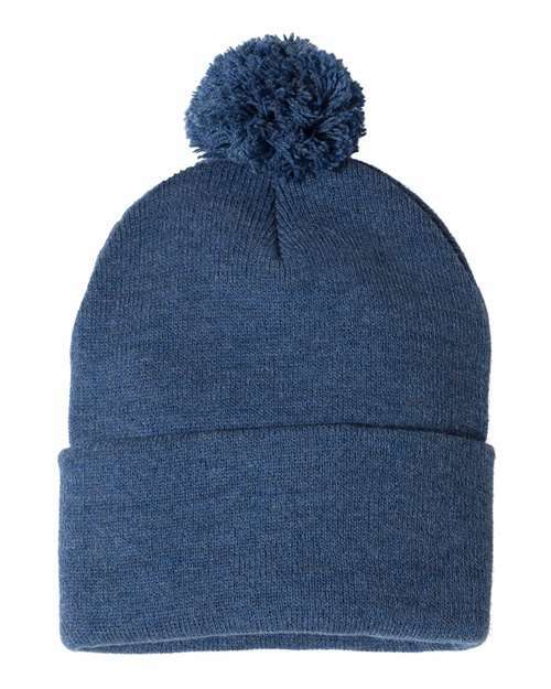 Unleash winter style: sp15 12 pom-pom cuffed beanie for custom apparel - BEANIES