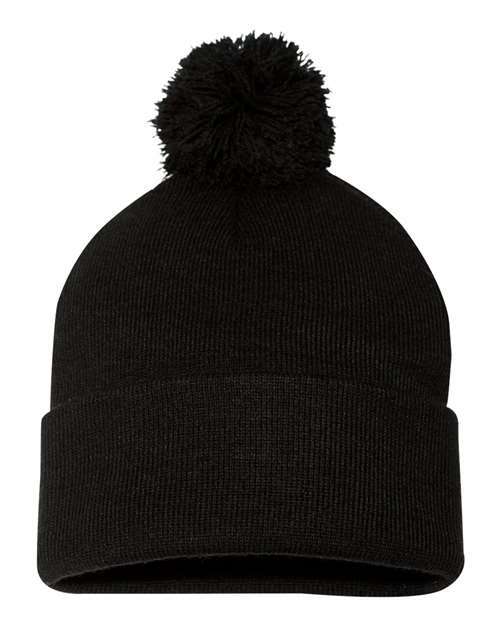 Unleash winter style: sp15 12 pom-pom cuffed beanie for custom apparel - BEANIES