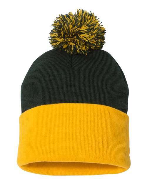 Unleash winter style: sp15 12 pom-pom cuffed beanie for custom apparel - BEANIES