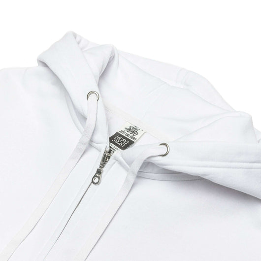 Unleash your vision: hero-3020 white hoodie for custom apparel and screen printing - Full-Zip Hoodie