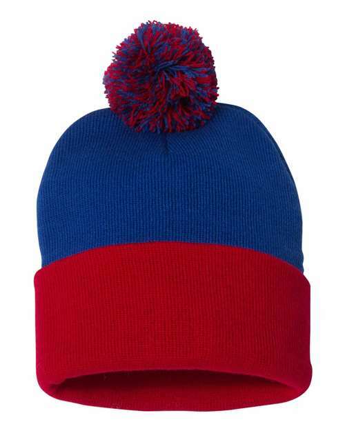 Unleash winter style: sp15 12 pom-pom cuffed beanie for custom apparel - BEANIES