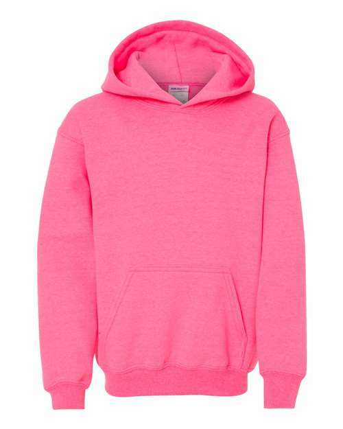 Unleash youth style: custom apparel ready heavy blend hoodie y185 - Safety Pink / S