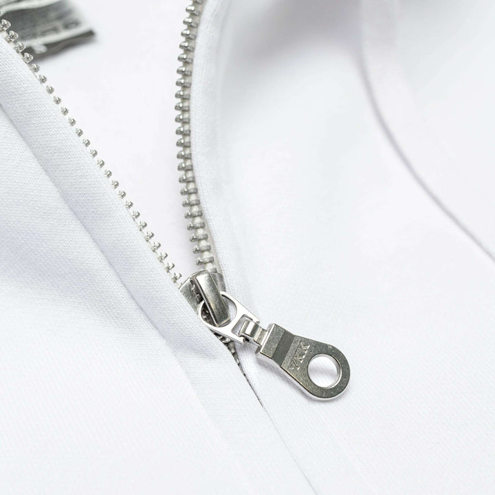 Unleash your vision: hero-3020 white hoodie for custom apparel and screen printing - Full-Zip Hoodie