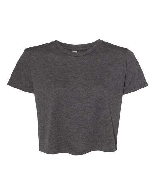 Unleash your style: flowy crop tee for custom apparel. Product code - Dark Grey Heather / S