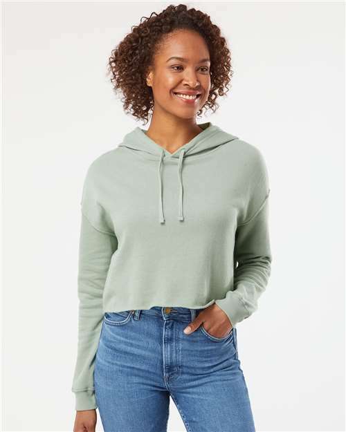 Unleash your style: lightweight womens crop hoodie for custom apparel sw247 - Sage / XS