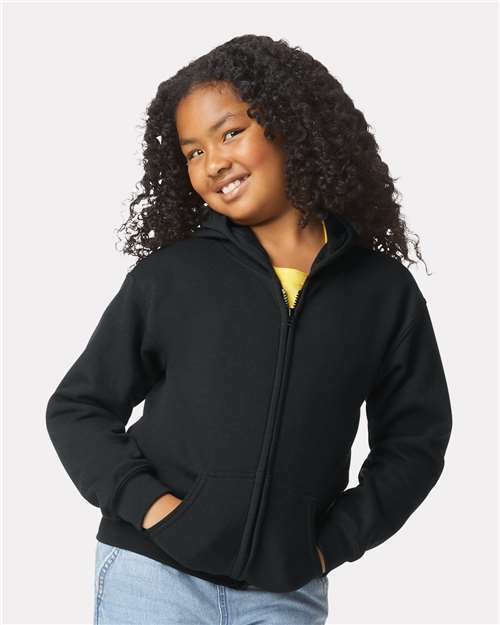 Unleash your creativity: youth full-zip hoodie for custom apparel! Heavy blend y180 - Black / XS