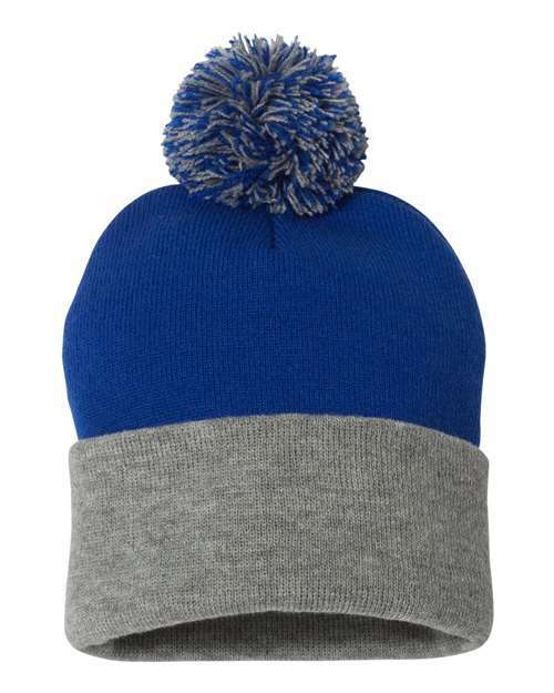 Unleash winter style: sp15 12 pom-pom cuffed beanie for custom apparel - BEANIES