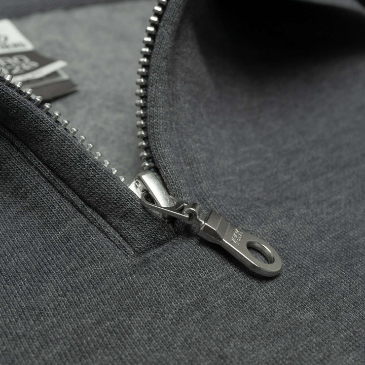 Unleash your style: hero-4020 dark heather quarter-zip for custom apparel - Quarter-Zip Sweatshirt