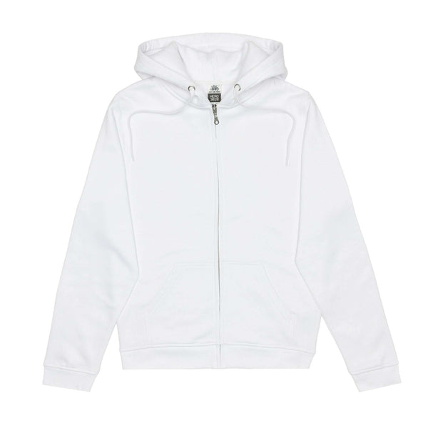 Unleash your vision: hero-3020 white hoodie for custom apparel and screen printing - Full-Zip Hoodie