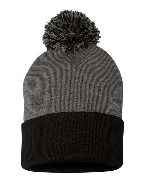 Unleash winter style: sp15 12 pom-pom cuffed beanie for custom apparel - BEANIES