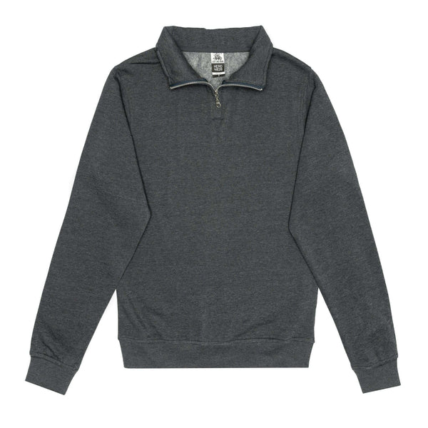 Unleash your style: hero-4020 dark heather quarter-zip for custom apparel - Quarter-Zip Sweatshirt