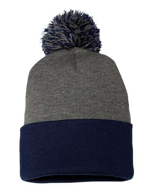 Unleash winter style: sp15 12 pom-pom cuffed beanie for custom apparel - BEANIES