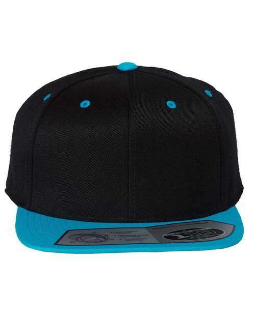 Unleash your style: 110 snapback cap for custom apparel and screen printing 110f - Black/ Teal / Single Unit - Hats