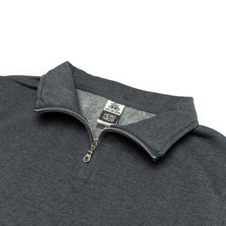 Unleash your style: hero-4020 dark heather quarter-zip for custom apparel - Quarter-Zip Sweatshirt