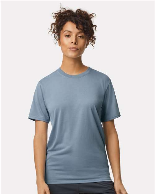 Unleash stone blue: custom apparel ready performance tee for screen printing ts100 - Stone Blue / S