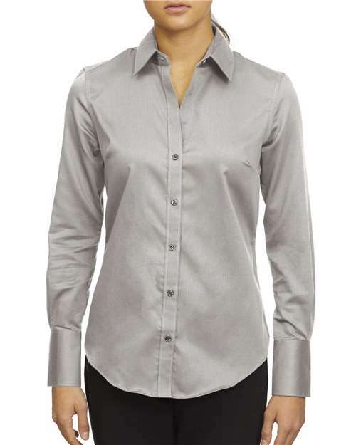 Unleash wrinkle-free style womens dobby shirt order now 78921 - Ice Grey / XS