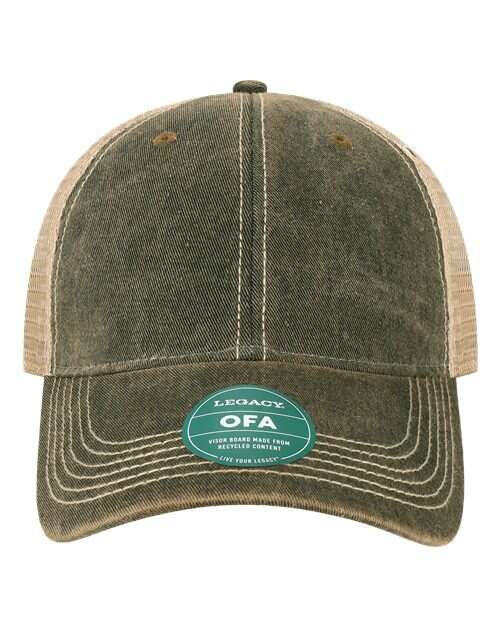 Unleash your brand: custom apparel trucker cap screen printing toronto oftc - Black/ Khaki / Adjustable