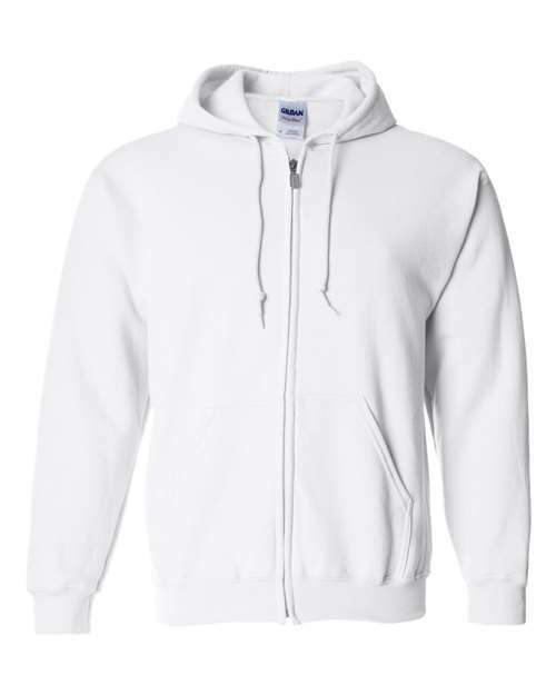 Unleash your designs: white full-zip hoodie for custom apparel and live screen printing toronto pc390z