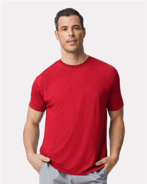 Unleash your style: red performance tee for screen printing. Custom apparel ready. Pt-red - Red / S