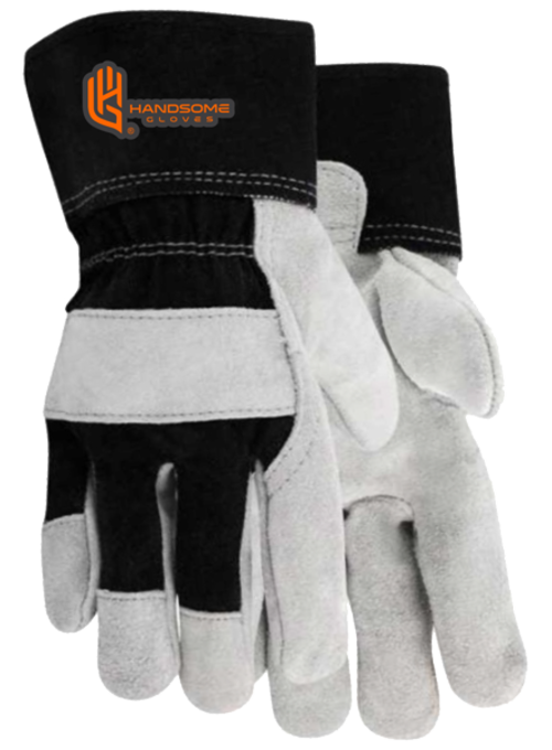 Unlined Cowhide Work Gloves - 705R - Black / 12 Pairs / Blank - Gloves