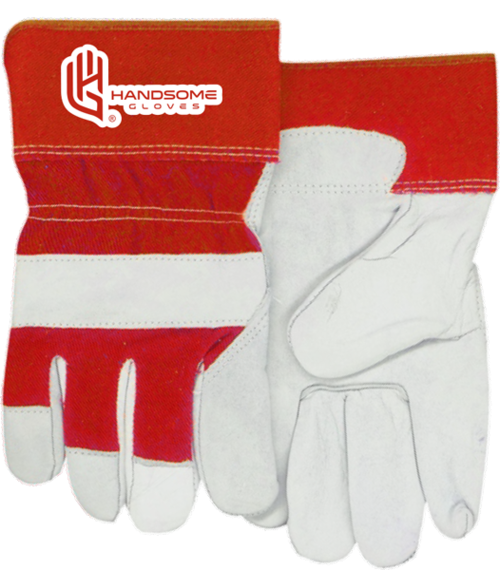 Unlined Cowhide Work Gloves - 705R - Red / 12 Pairs / Blank - Gloves