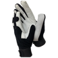 Black and white unlined goatskin mechanic gloves displayed for the Mechanic Gloves 701B product