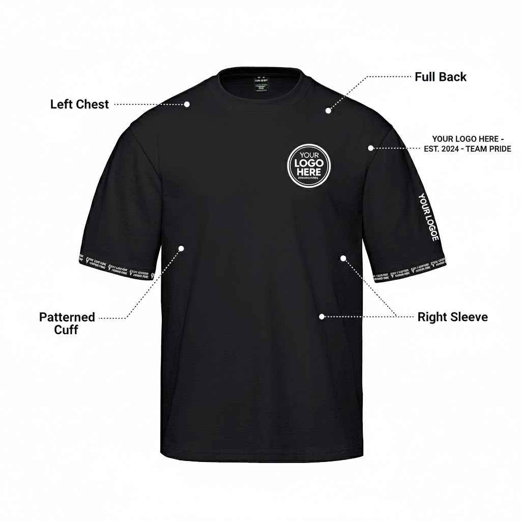 Premium Custom Black T-Shirt 25-Pack (4-Location Print Included)