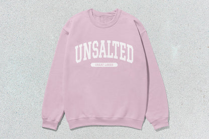 Unsalted Great Lakes - Unisex Heavy Blend™ Crewneck Sweatshirt - Pink / Small - Sweatshirts & Hoodies