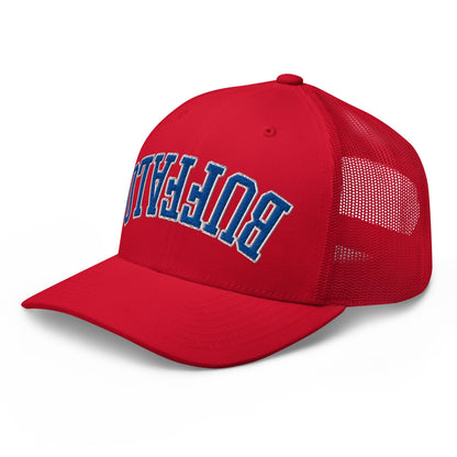 Upside Down Buffalo Football Embroidered Retro Mesh Trucker Hat