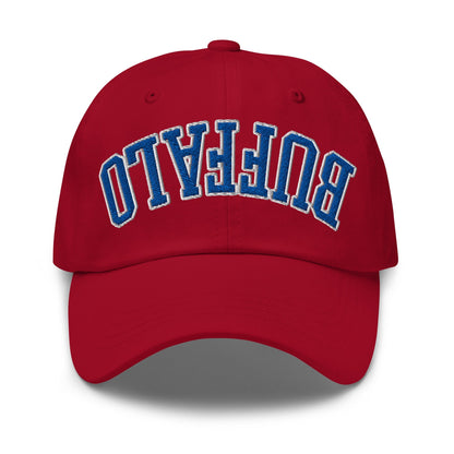 Upside Down Buffalo Football Embroidered Unstructured Dad Hat