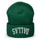 Upside Down Dallas Embroidered Knit Cuffed Beanie - Spruce