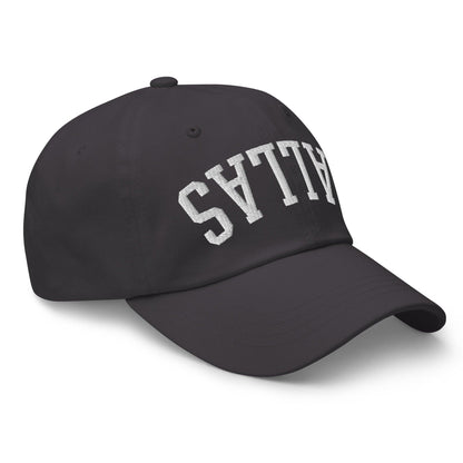 Upside Down Dallas Varsity Letterman Embroidered Dad Hat
