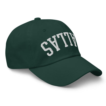 Upside Down Dallas Varsity Letterman Embroidered Dad Hat