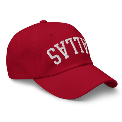 Upside Down Dallas Varsity Letterman Embroidered Dad Hat