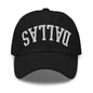 Upside Down Dallas Varsity Letterman Embroidered Dad Hat - Black