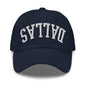 Upside Down Dallas Varsity Letterman Embroidered Dad Hat - Navy