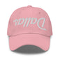 Upside Down Dallas Vintage Sports Script Embroidered Dad Hat - Pink