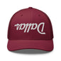 Upside Down Dallas Vintage Sports Script Embroidered Mesh Trucker Hat - Cranberry
