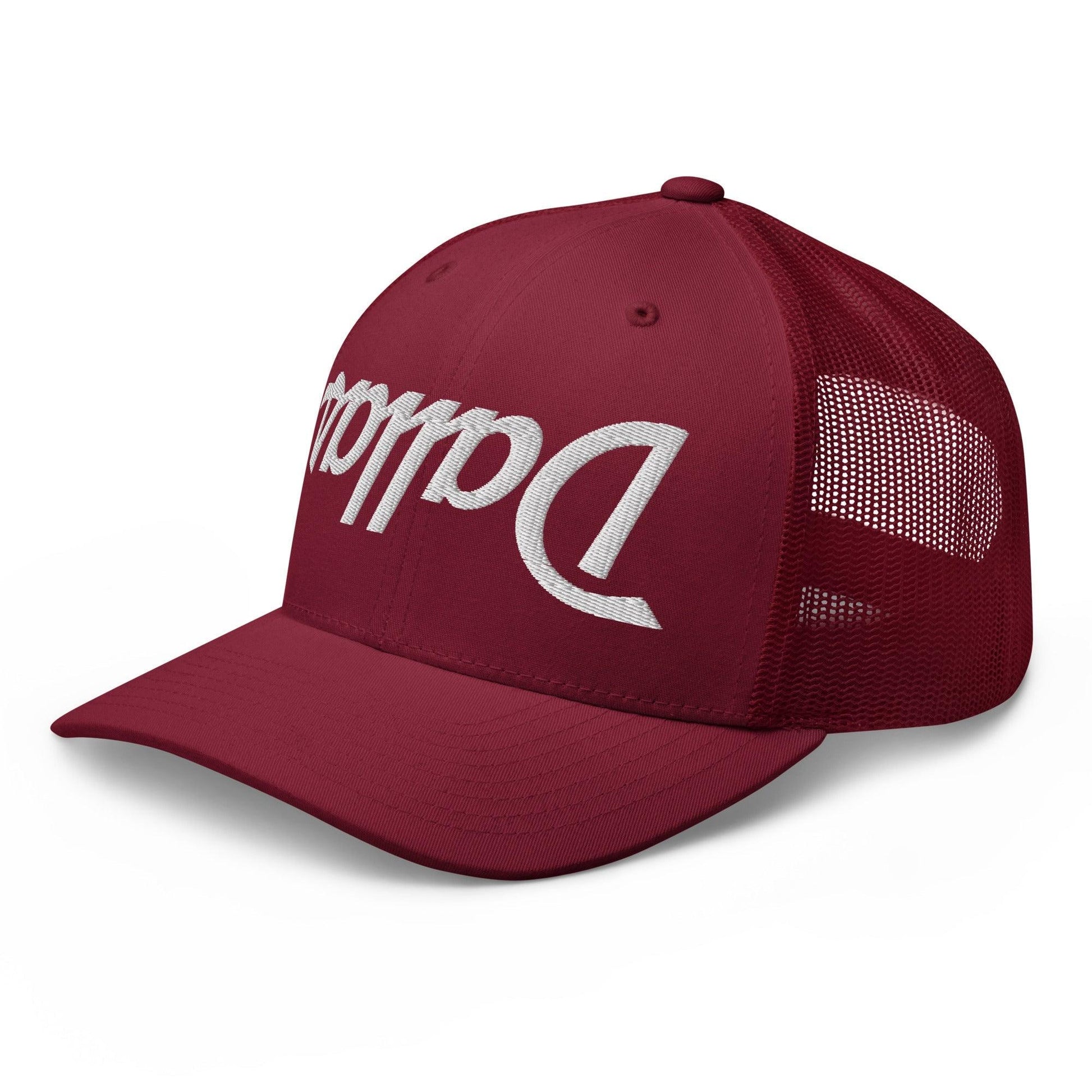 Upside Down Dallas Vintage Sports Script Embroidered Mesh Trucker Hat