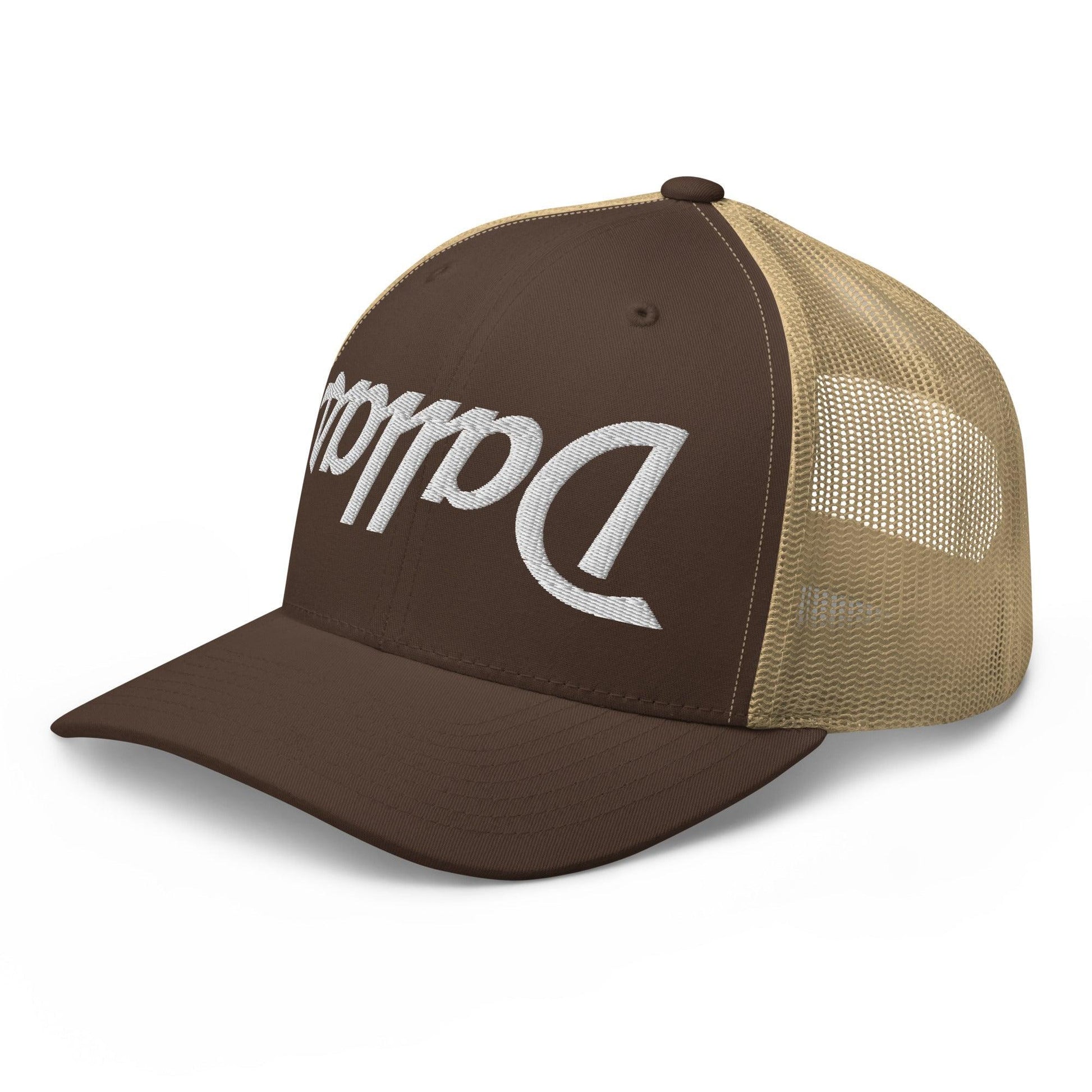 Upside Down Dallas Vintage Sports Script Embroidered Mesh Trucker Hat