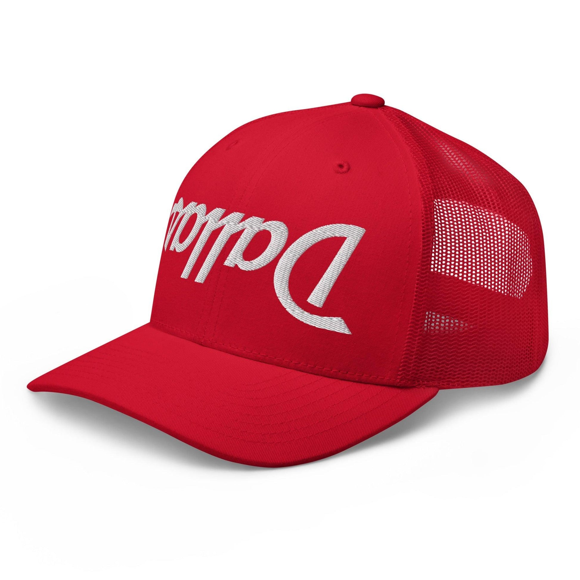 Upside Down Dallas Vintage Sports Script Embroidered Mesh Trucker Hat