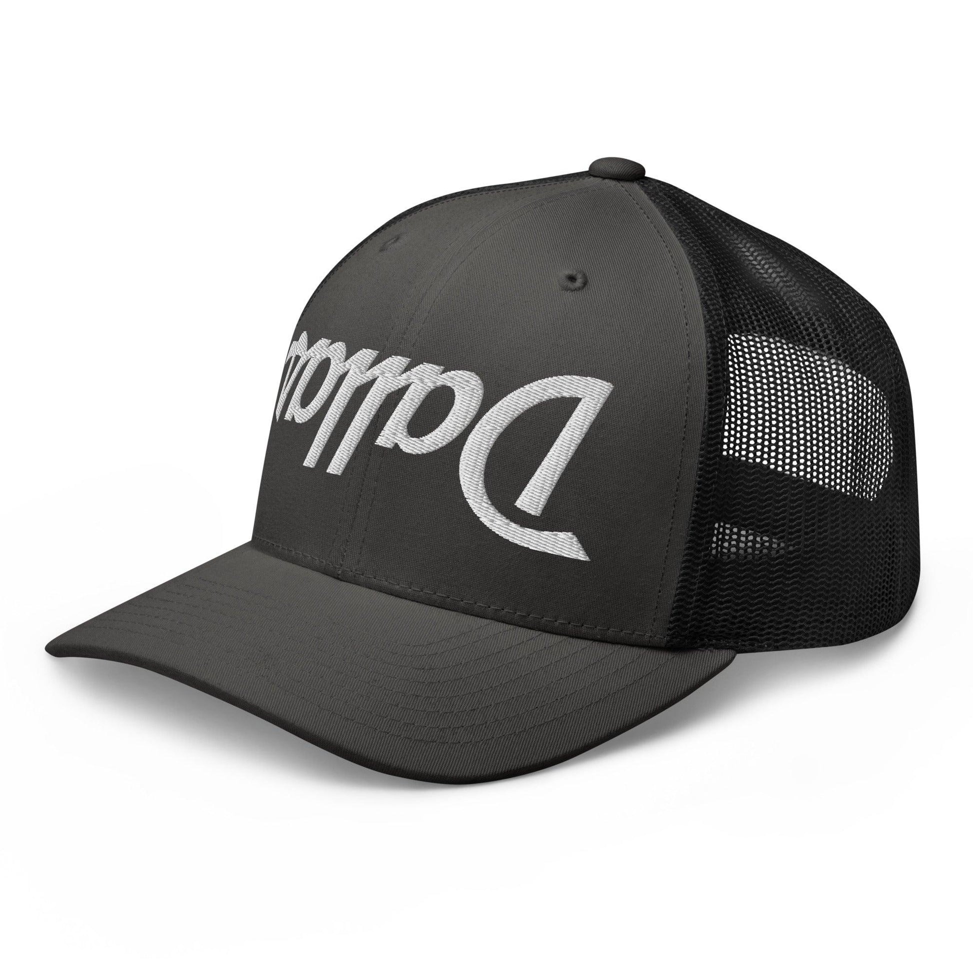 Upside Down Dallas Vintage Sports Script Embroidered Mesh Trucker Hat