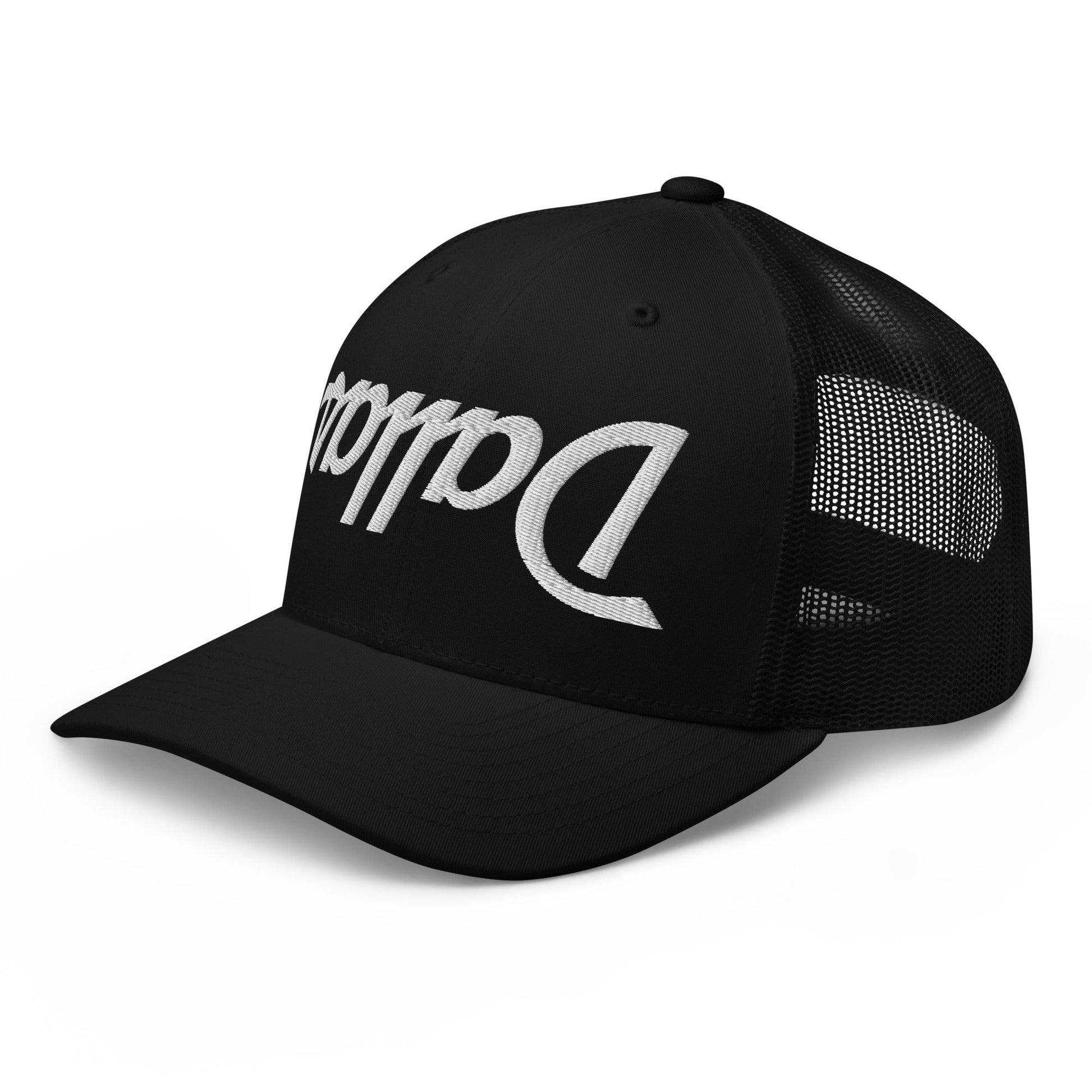 Upside Down Dallas Vintage Sports Script Embroidered Mesh Trucker Hat