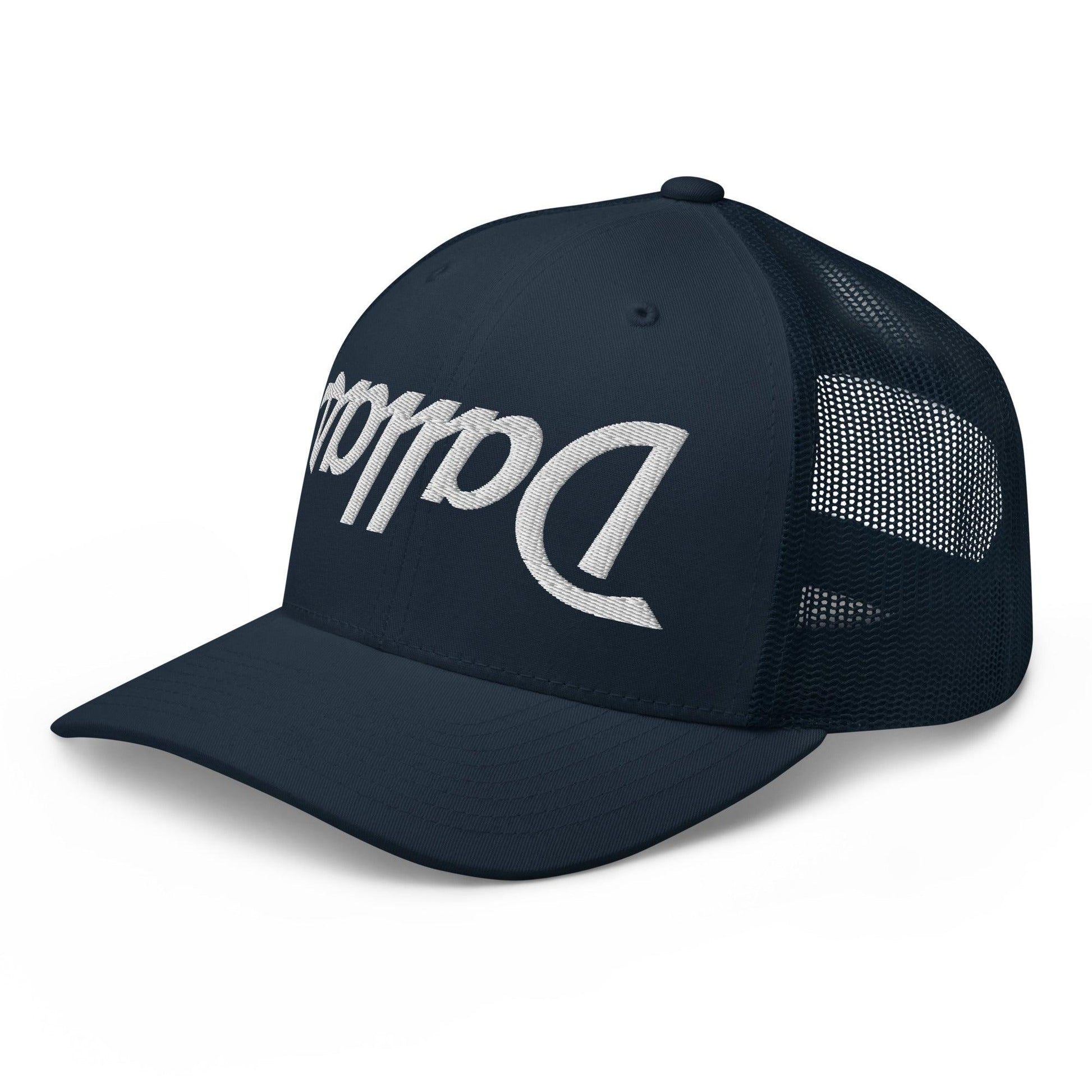 Upside Down Dallas Vintage Sports Script Embroidered Mesh Trucker Hat