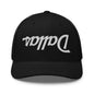 Upside Down Dallas Vintage Sports Script Embroidered Mesh Trucker Hat - Black