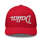 Upside Down Dallas Vintage Sports Script Embroidered Mesh Trucker Hat - Red