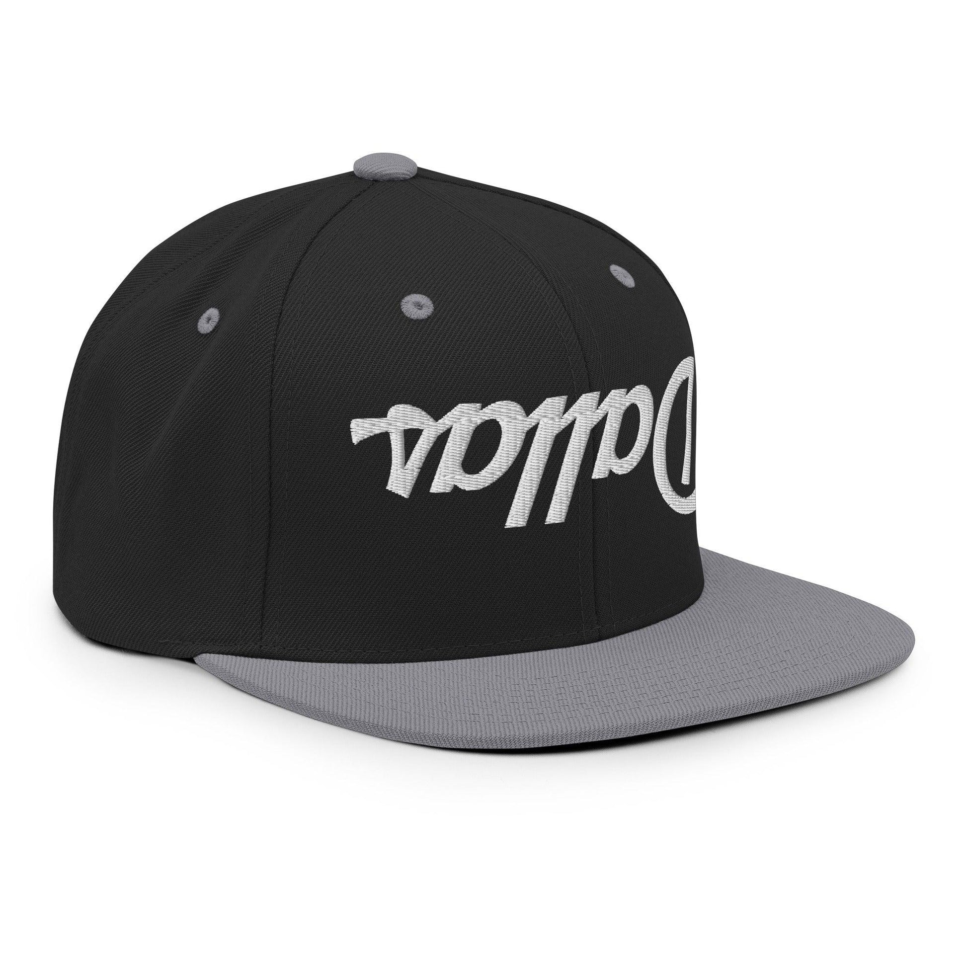 Upside Down Dallas Vintage Sports Script Flat Bill Brim Snapback Hat