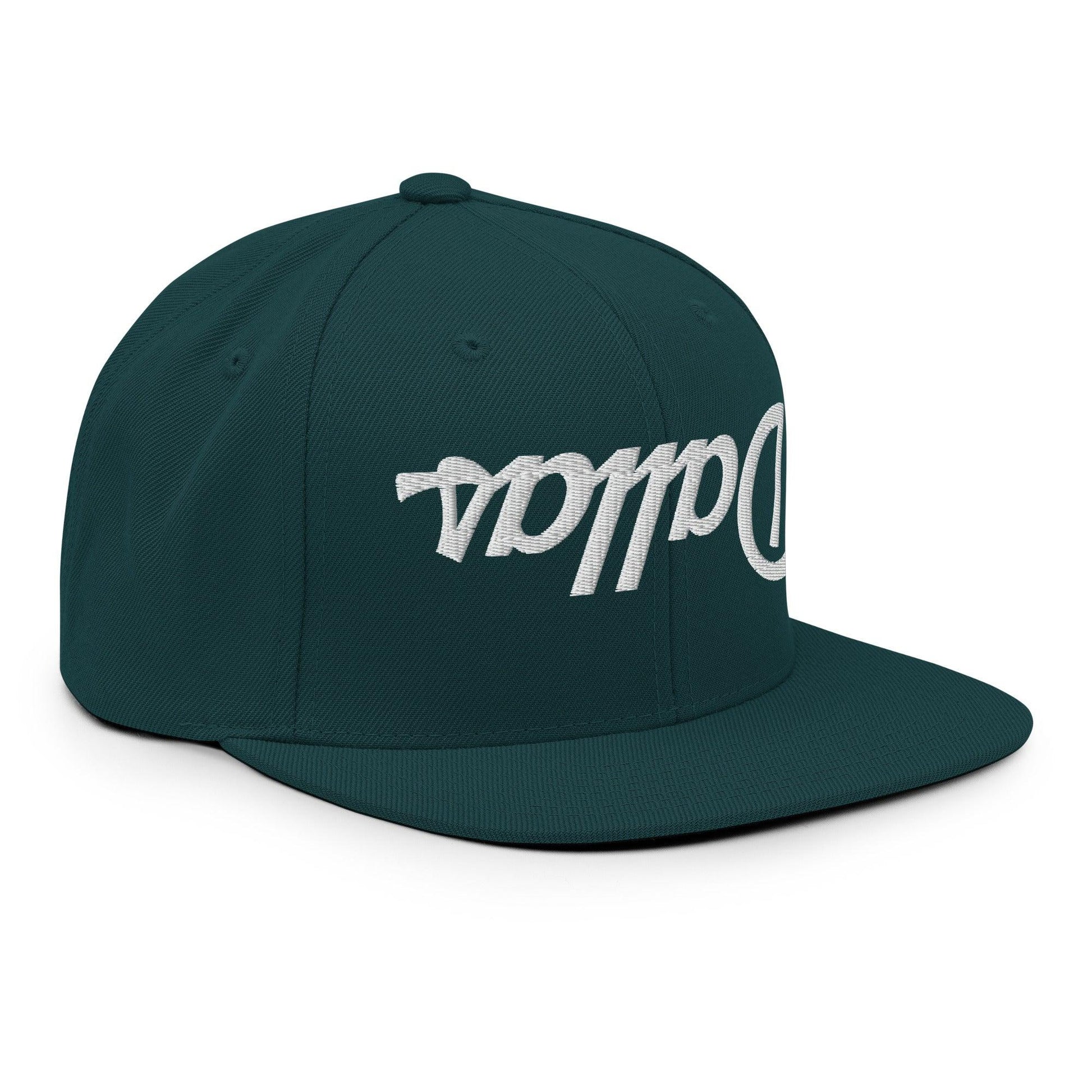 Upside Down Dallas Vintage Sports Script Flat Bill Brim Snapback Hat